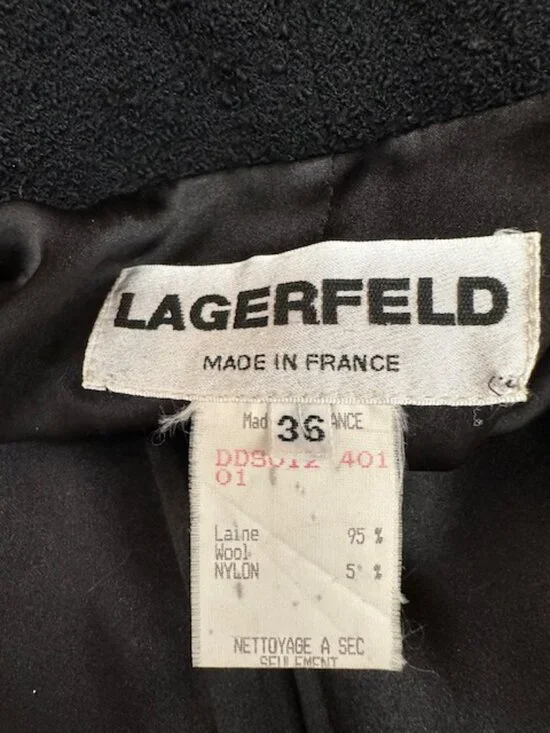 Karl Lagerfeld Black Vintage Blazer Size 36 - Picture 6 of 7